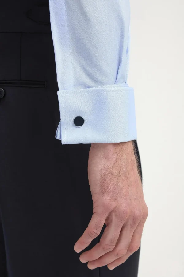 Light blue Shirt with double cuff - Made In Italy