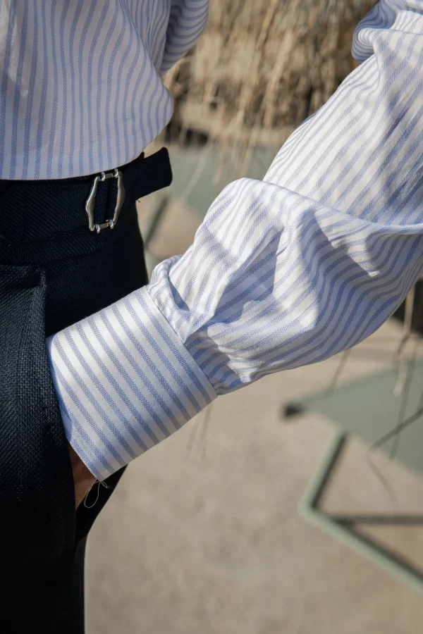 Light blue soft stripe shirt - Made in Italy