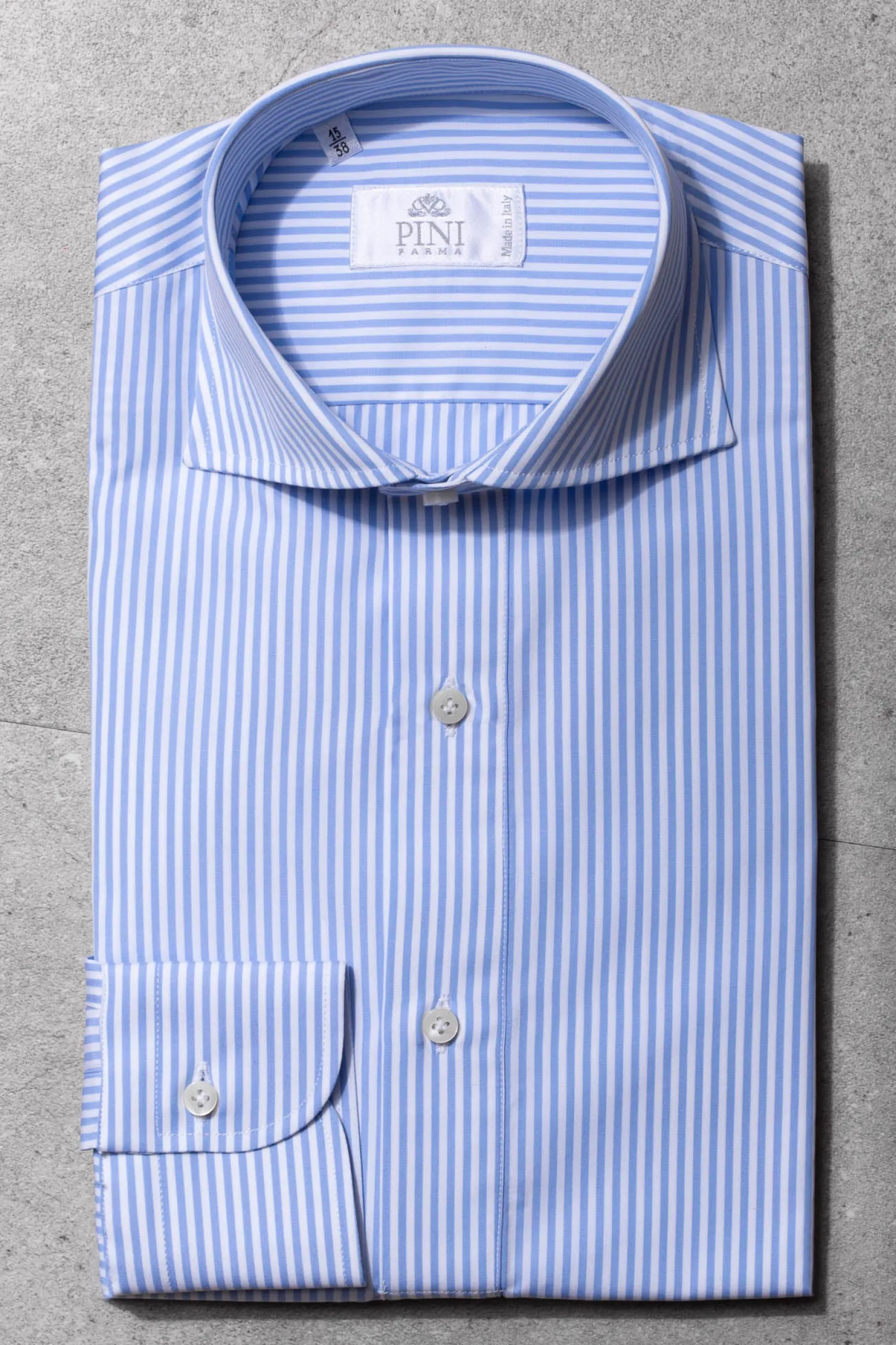 light_blue_striped_popove_1.webp Light blue striped popover shirt - Made in Italy