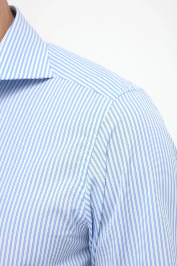 Light Blue Striped Shirt - Made in Italy