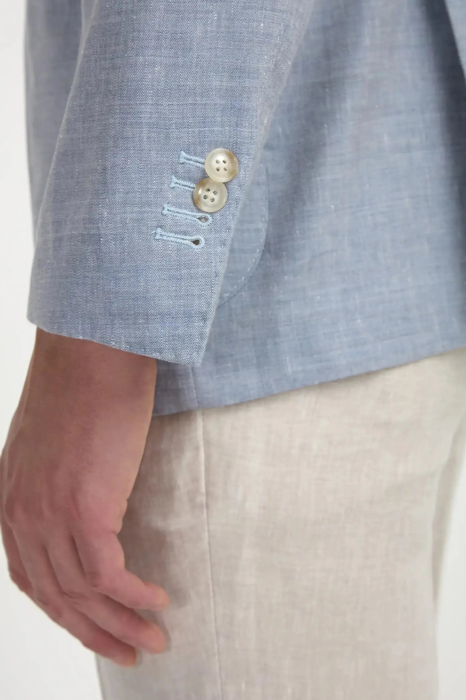 light_blue_wool_and_linen_1.webp Light blue wool and linen jacket - Made in Italy