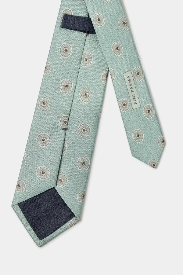 Light green macro fancy tie - Made in Italy