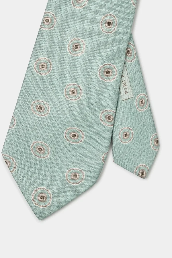 Light green macro fancy tie - Made in Italy