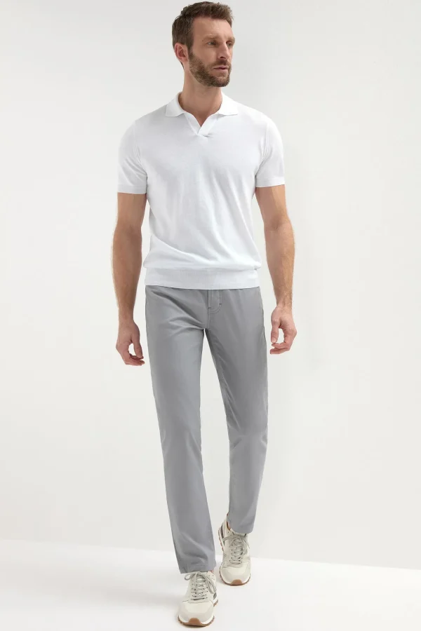 Light grey 5 pocket trousers - Made in Italy