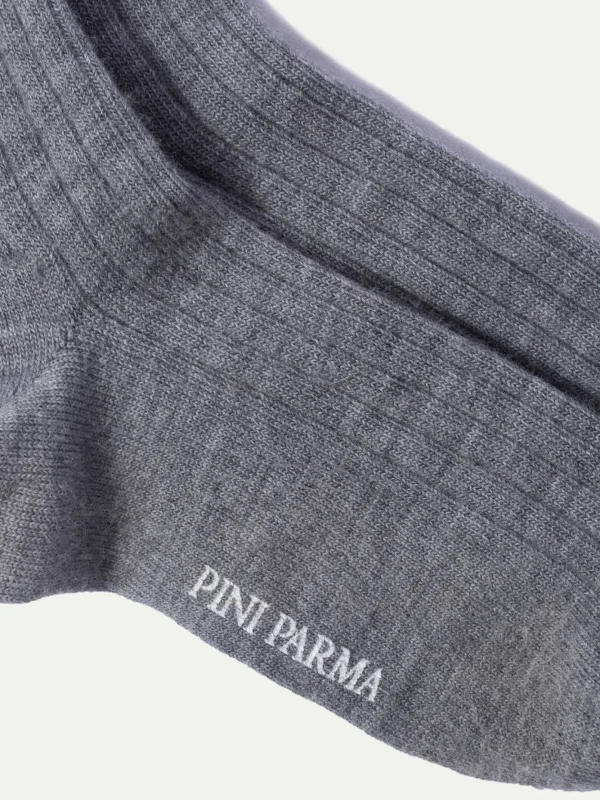 Light grey - Super durable Wool short socks - Made in Italy