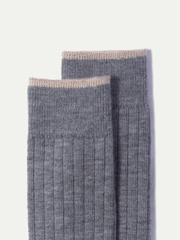 Light grey - Super durable Wool short socks - Made in Italy