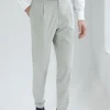 Light grey cotton Soragna trousers - Made in Italy