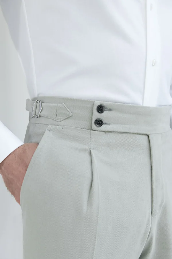 Light grey cotton Soragna trousers - Made in Italy