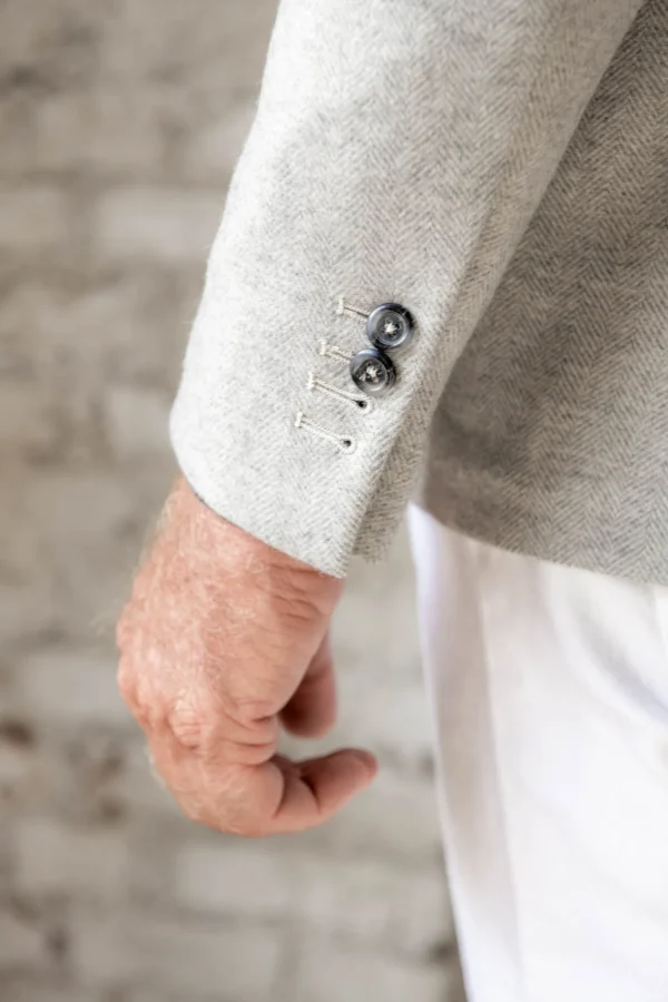 Light grey herringbone jacket - Made in Italy