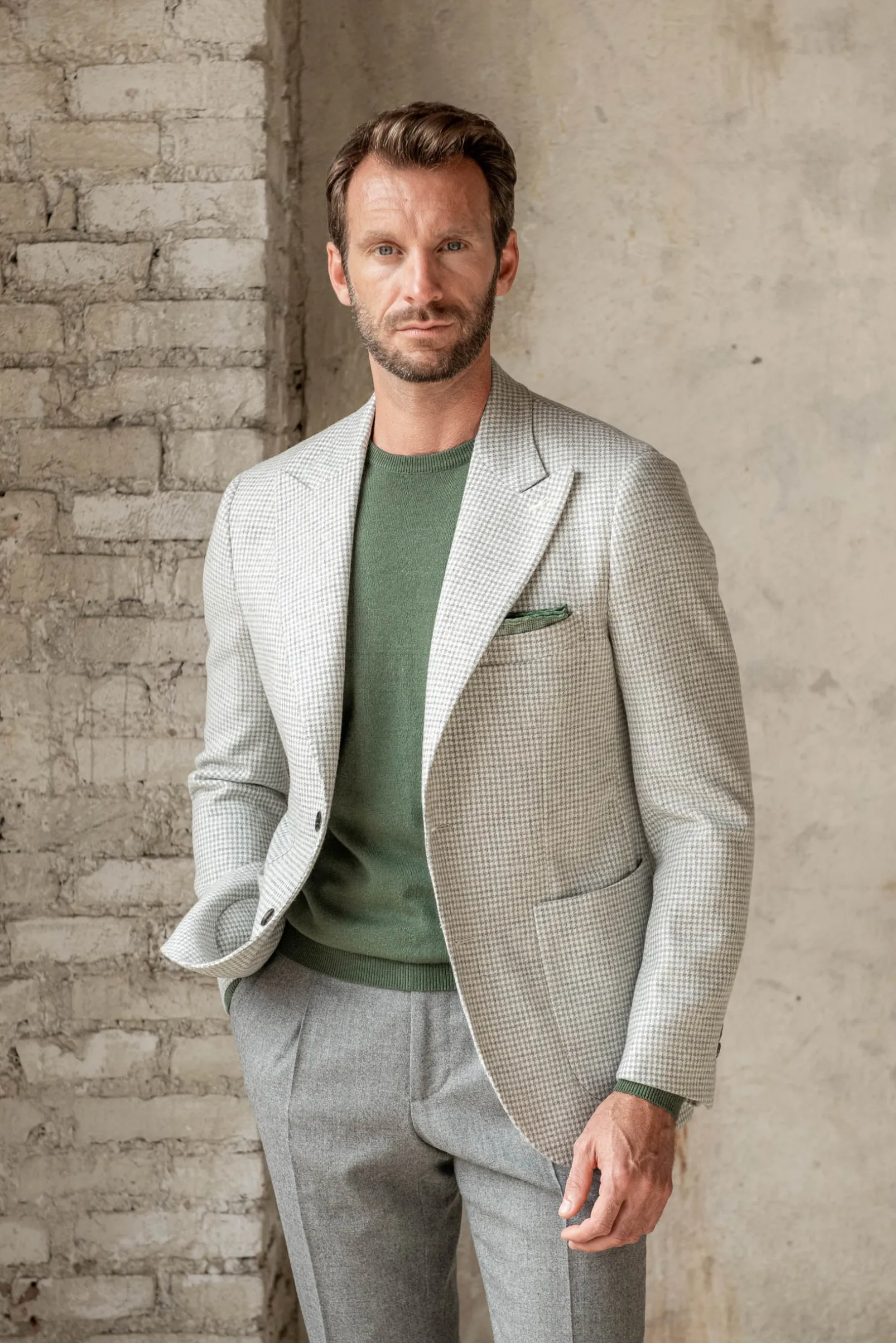 light_grey_houndstooth_ja_0.webp Light grey houndstooth jacket "Soragna Collection" - Made in Italy