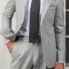 Light grey houndstooth suit - Made in Italy