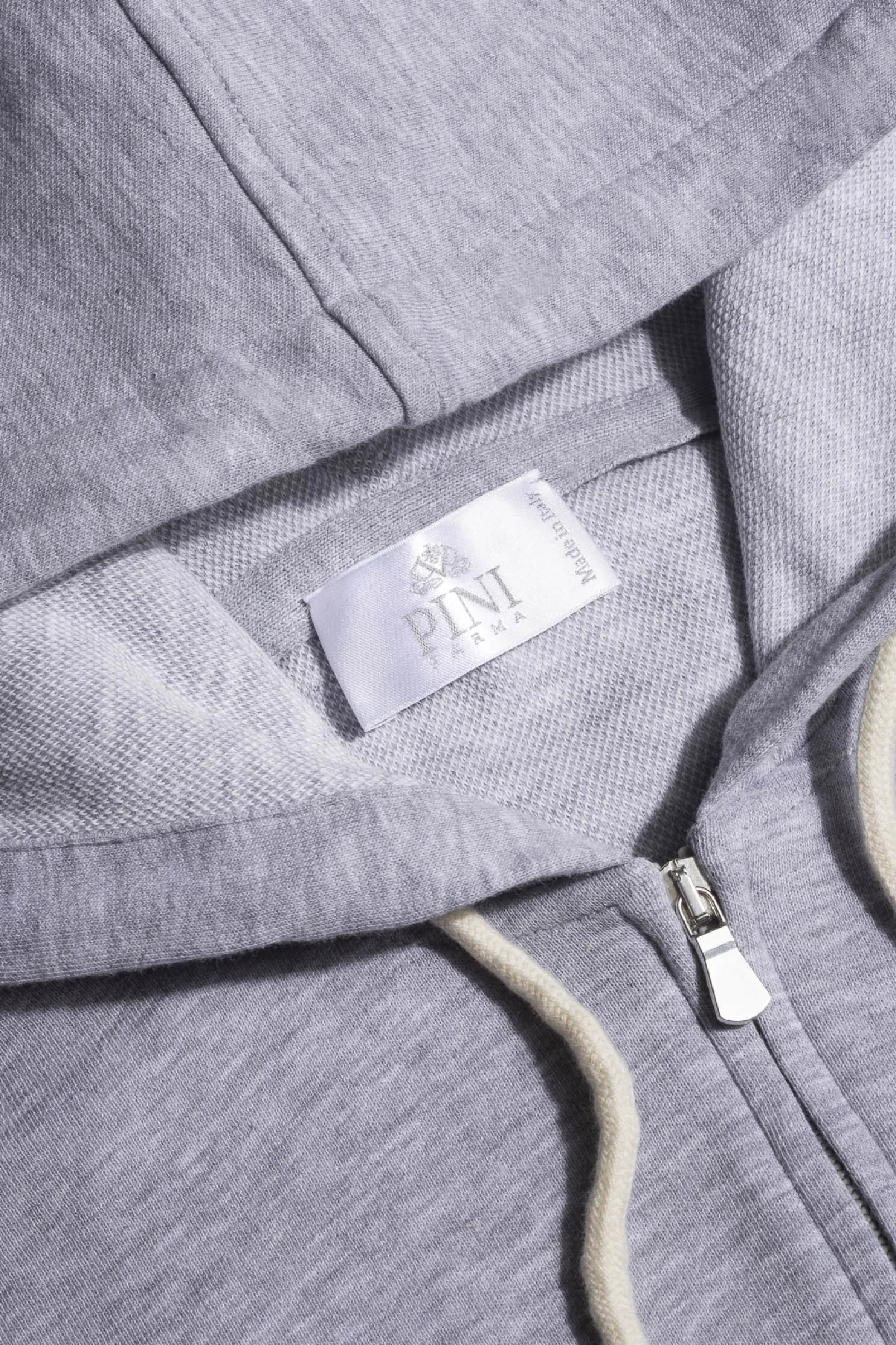 light_grey_leisure_zip_ho_0.webp Light Grey Leisure Zip Hoodie - Made in Italy