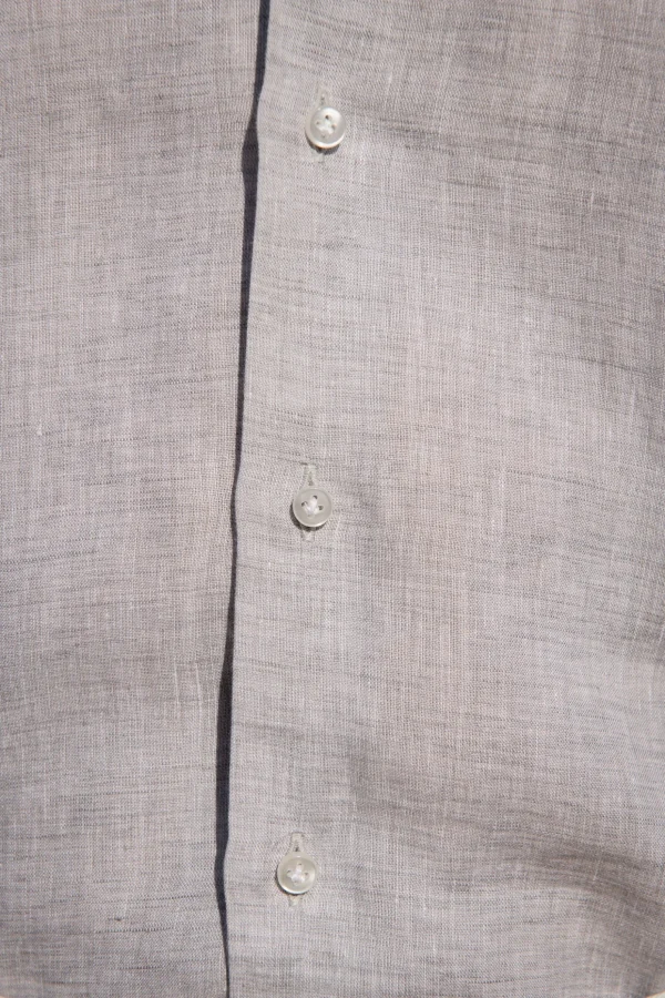 Light grey linen shirt - Made in Italy