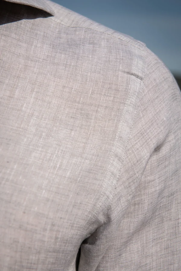 Light grey linen shirt - Made in Italy
