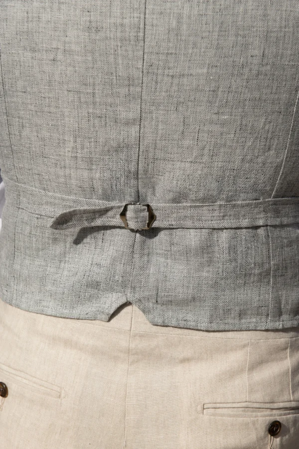 Light grey linen waistcoat - Made in Italy