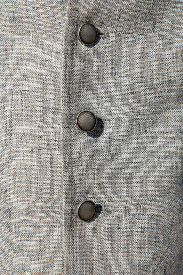 Light grey linen waistcoat - Made in Italy