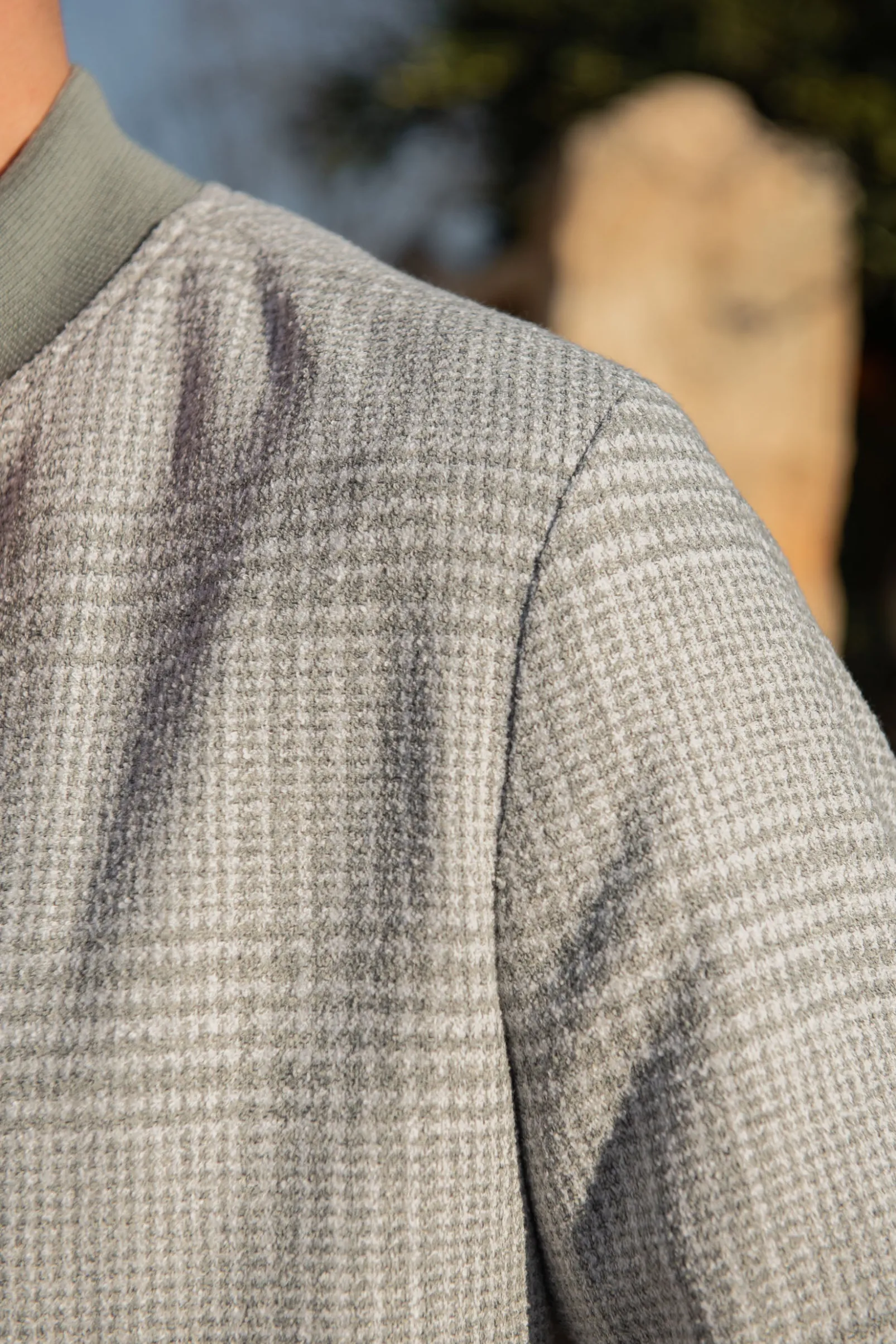 light_grey_prince_of_wale_4.webp Light grey Prince of Wales bomber jacket – Made in Italy