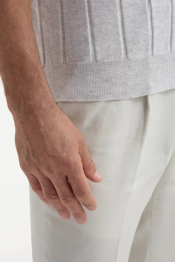 Light grey ribbed t-shirt - Made in Italy
