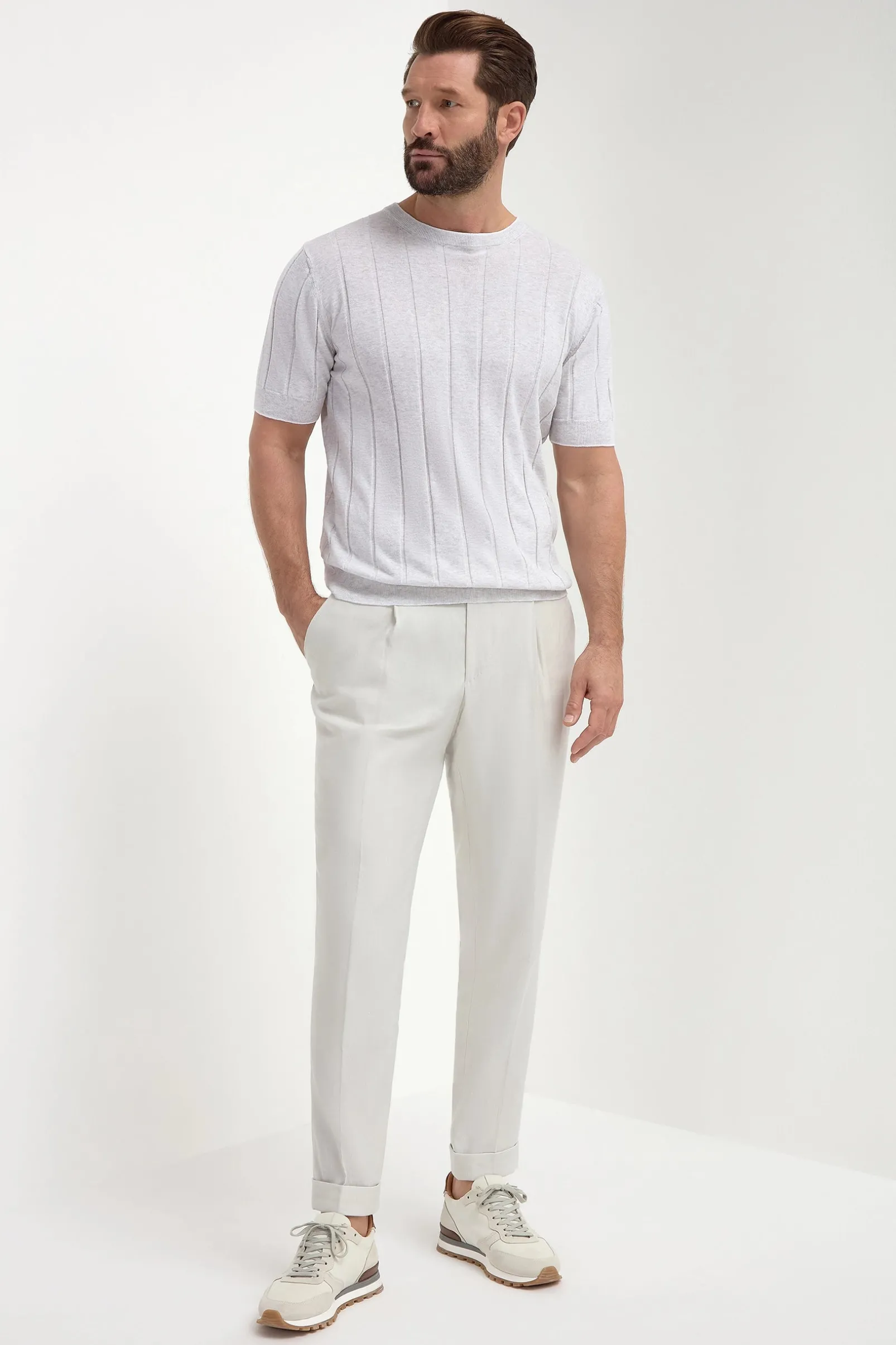 light_grey_ribbed_tshirt__4.webp Light grey ribbed t-shirt - Made in Italy