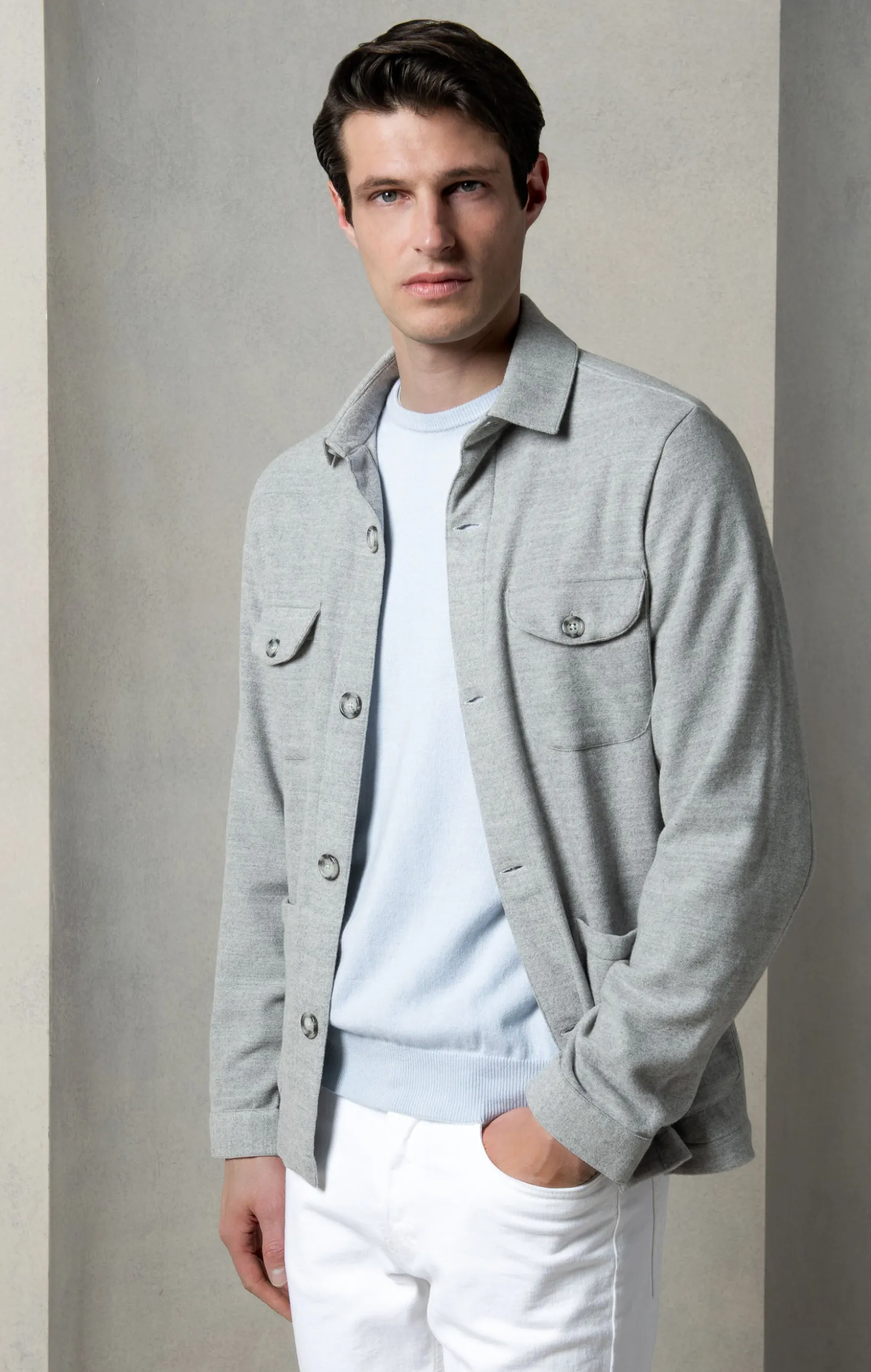 light_grey_safari_jacket__0.webp Light grey Safari Jacket flannel Super 180'S – Made in Italy