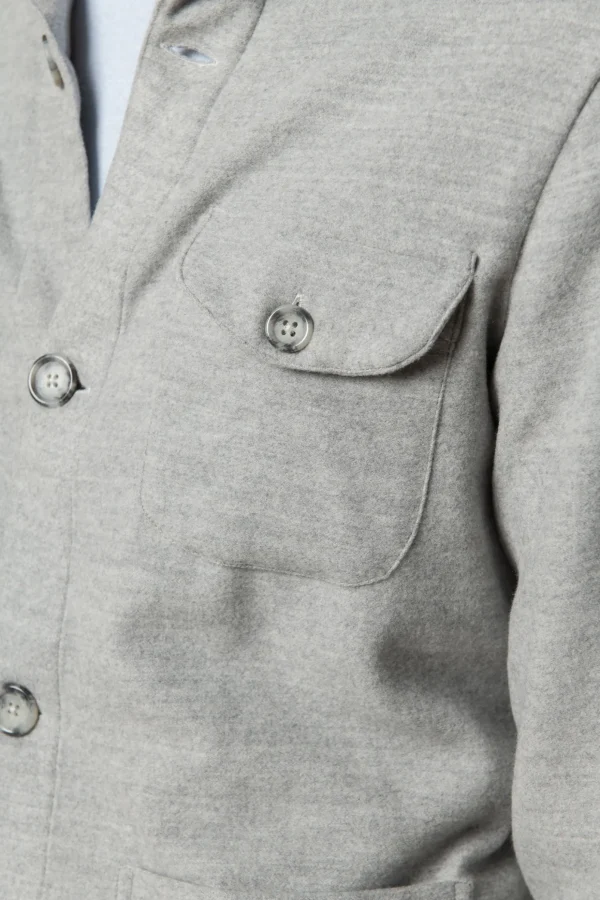 Light grey Safari Jacket flannel Super 180'S – Made in Italy
