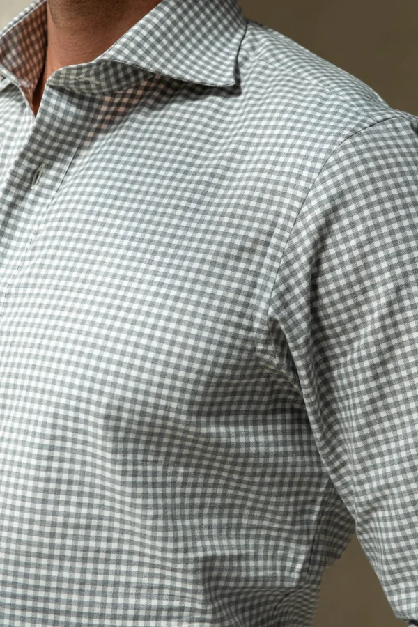 Light grey vichy shirt - Made In Italy