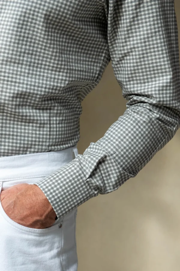 Light grey vichy shirt - Made In Italy
