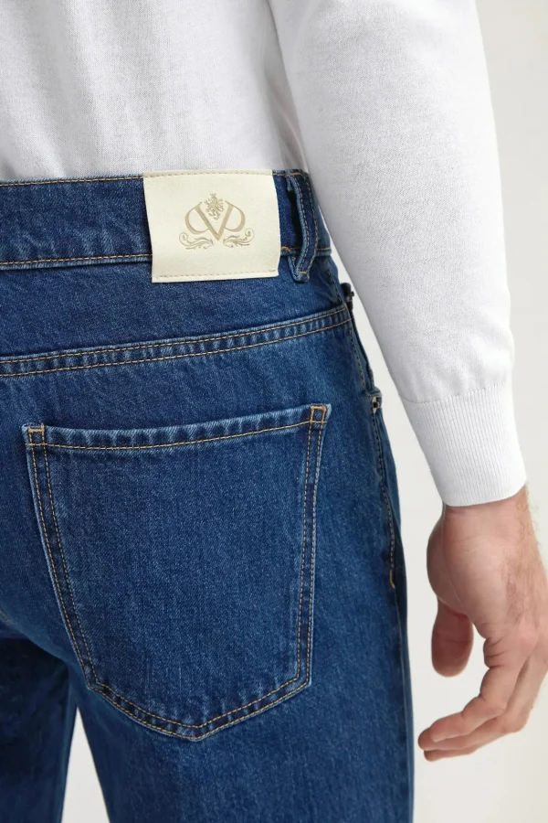 Mid-blue jeans - Candiani cotton - Made in Italy