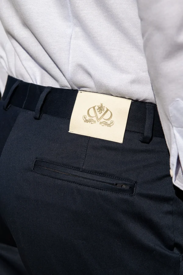 Navy cotton Sirmione trousers - Made in Italy