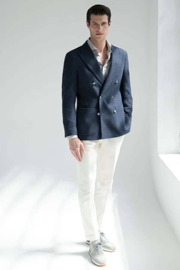 Navy double breasted jacket - Made in Italy