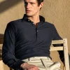 Navy jersey popover shirt - Made in Italy