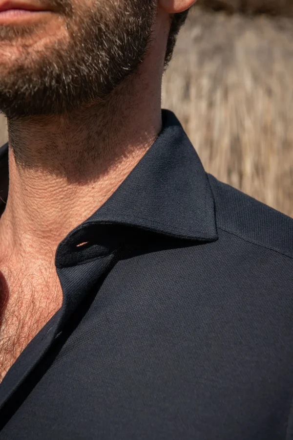 Navy jersey shirt - Made in Italy