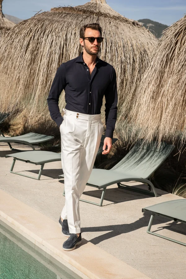 Navy jersey shirt - Made in Italy