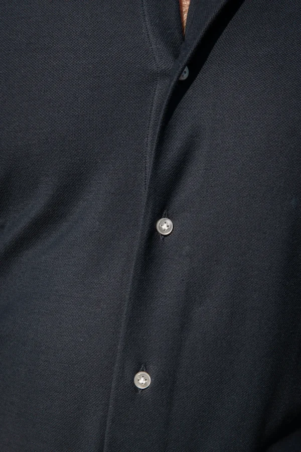 Navy jersey shirt - Made in Italy