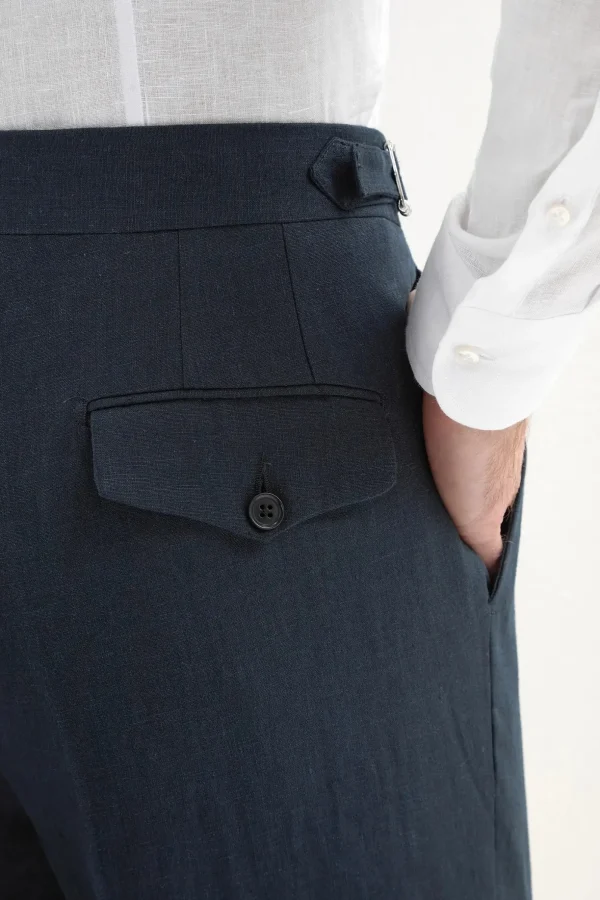 Navy linen shorts - Made in Italy