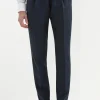 Navy linen Soragna trousers - Made in Italy