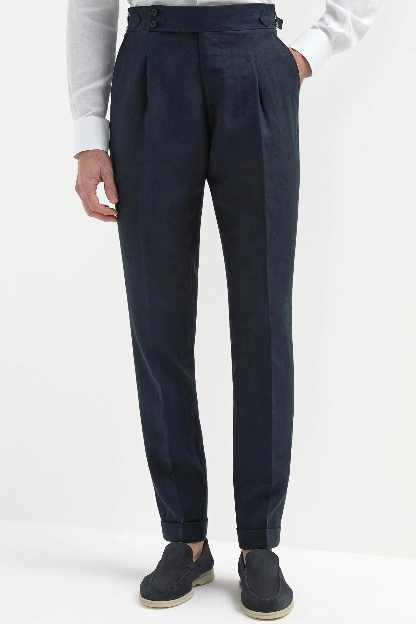 navy_linen_soragna_trouse_0.webp Navy linen Soragna trousers - Made in Italy
