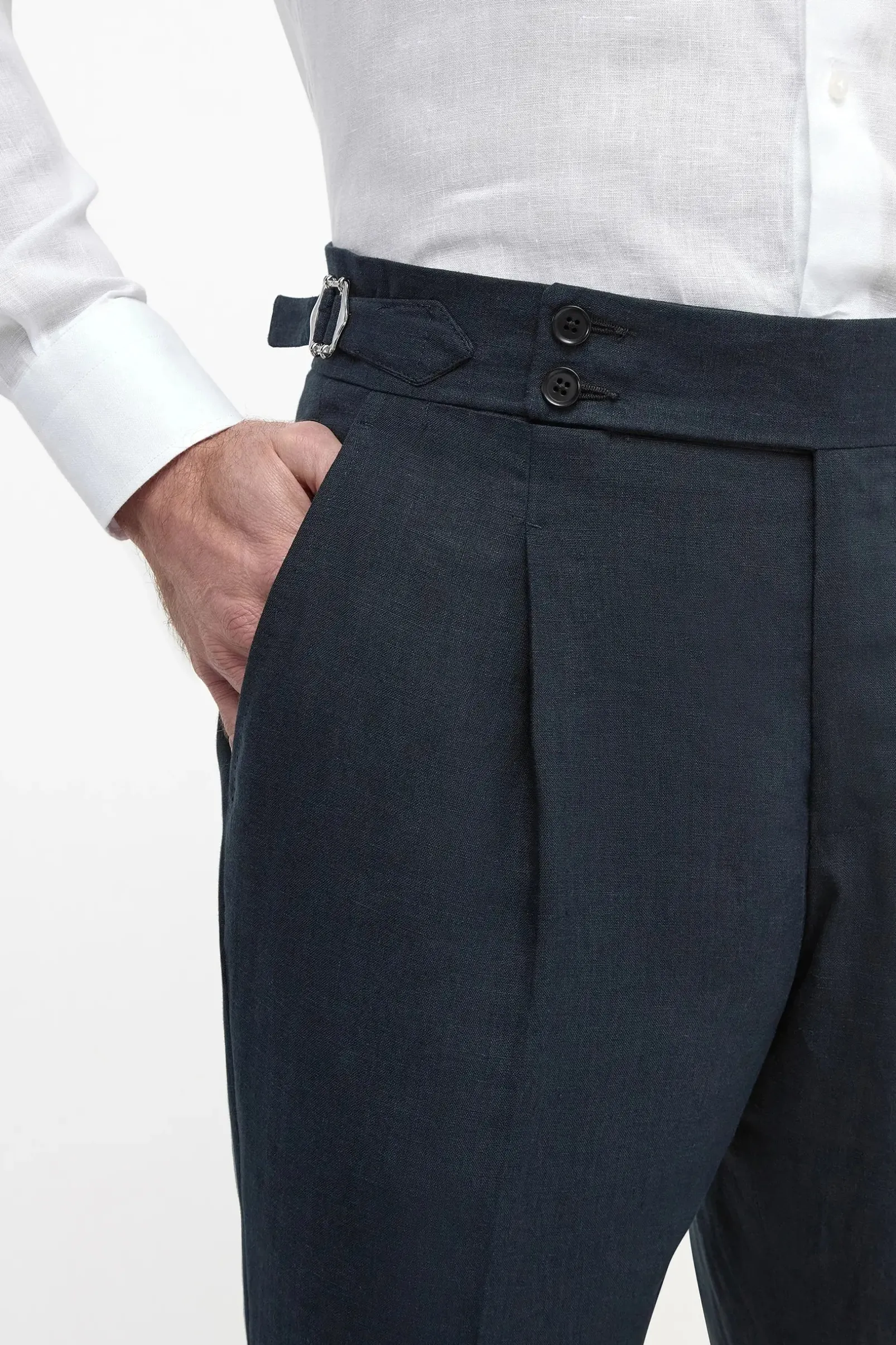 navy_linen_soragna_trouse_1.webp Navy linen Soragna trousers - Made in Italy