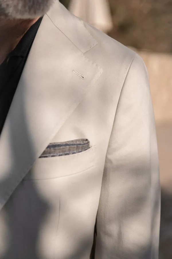 Off-white cotton and cashmere suit - Made in Italy