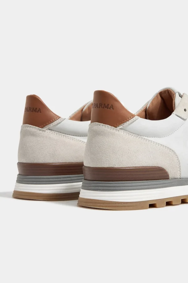 Off-white nabuk and suede runners - Made In Italy