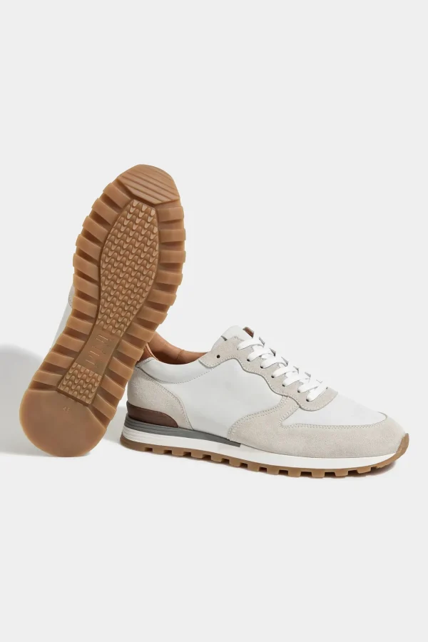 Off-white nabuk and suede runners - Made In Italy