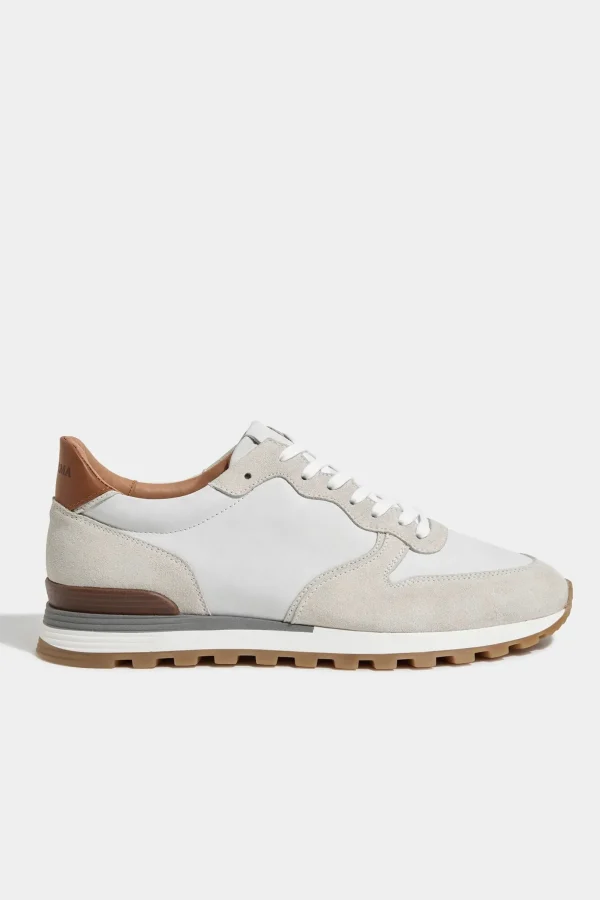 Off-white nabuk and suede runners - Made In Italy
