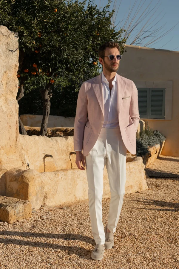 Pink jacket in cotton & silk - Made in Italy