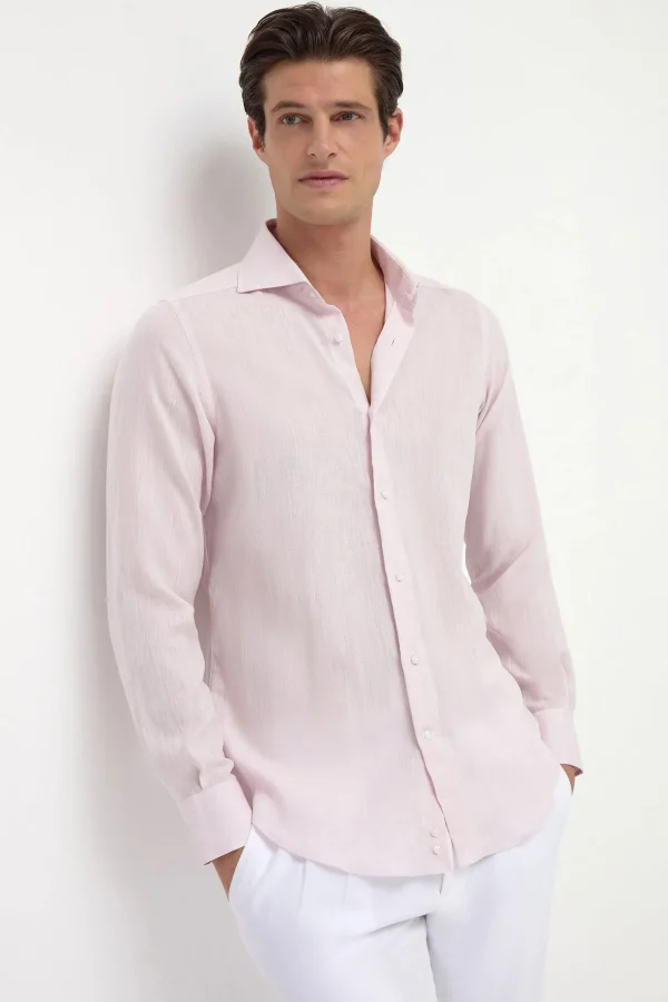 Pink linen shirt - Made in Italy