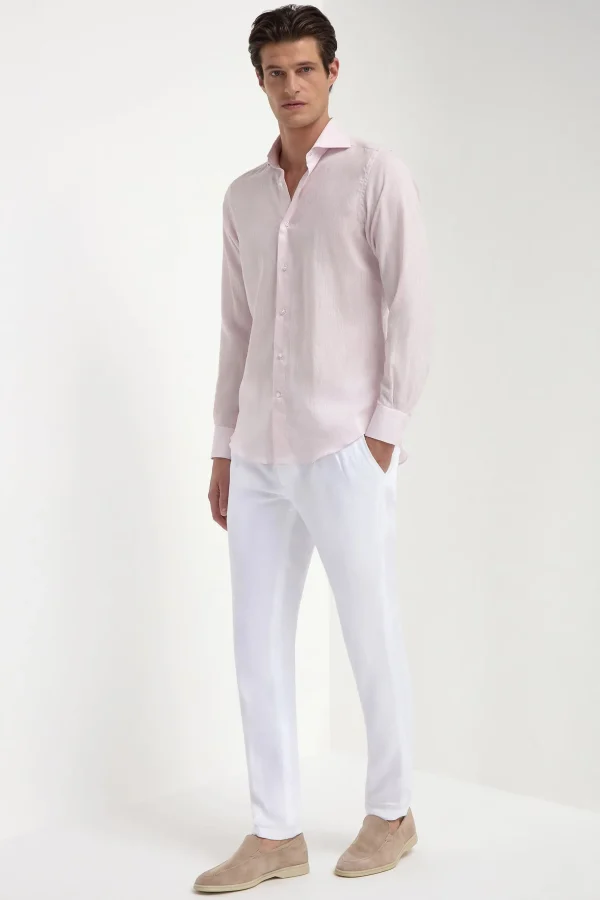 Pink linen shirt - Made in Italy