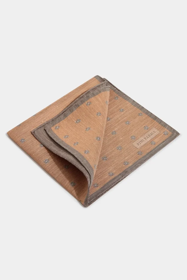 Rusty flower reversible pocket square - Made in Italy