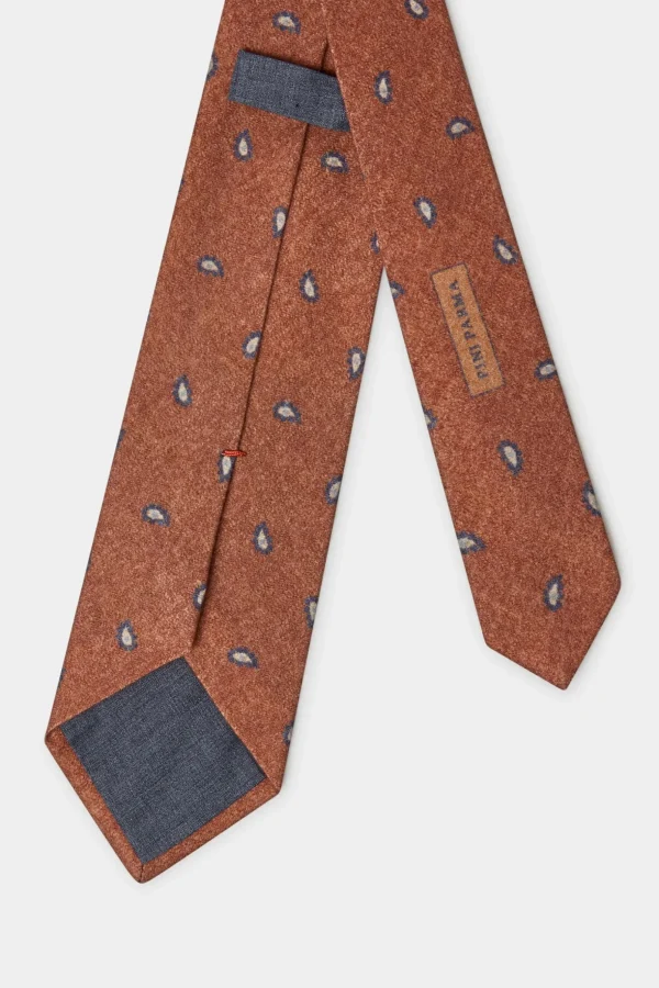 Rusty paisley tie - Made In Italy