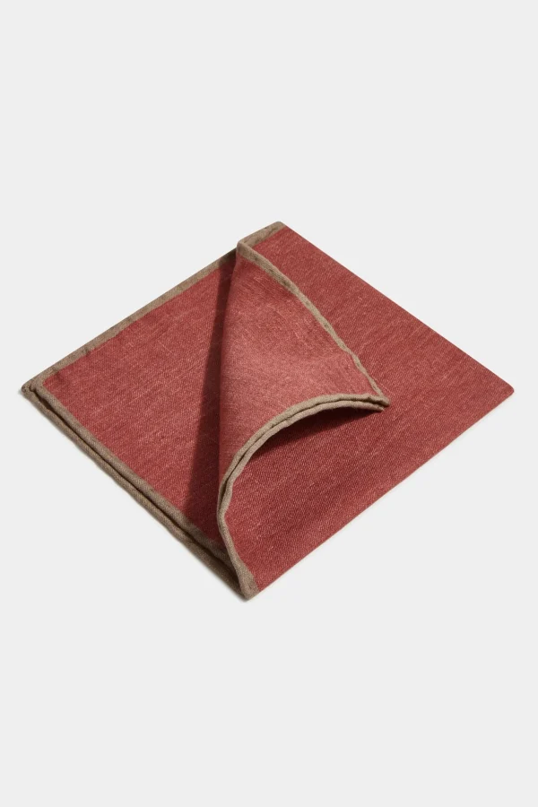 Rusty reversible pocket square - Made in Italy
