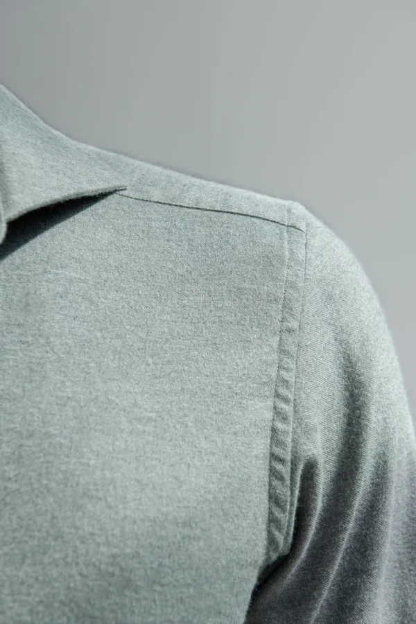 Sage cashmere and cotton shirt - Made in Italy