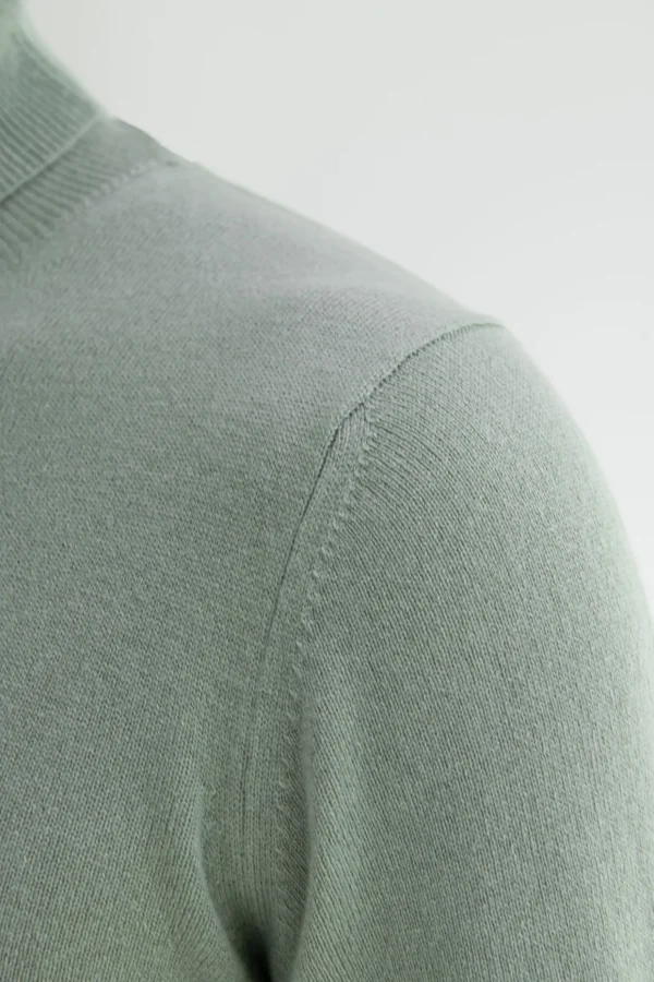 Sage cashmere turtleneck – Made in italy